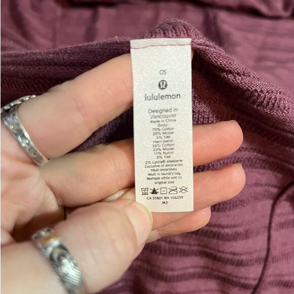 Lululemon Forward Flow Poncho Heathered Plumful Purple Cape Sweater One Size - Picture 7 of 9